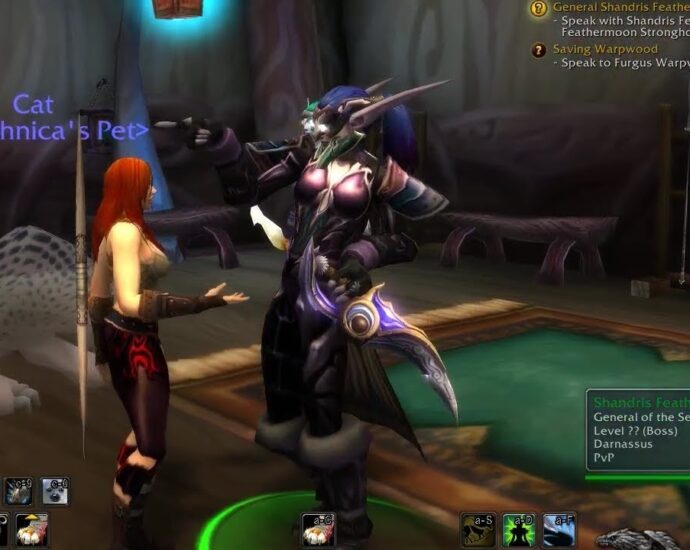 Shandris Feathermoon giving a player a quest