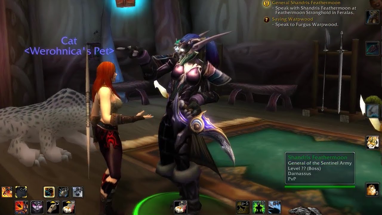 Shandris Feathermoon giving a player a quest