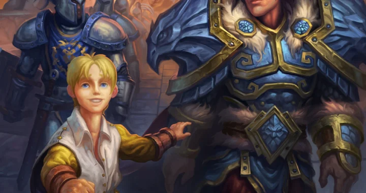 Anduin and Varian walking together in the streets. Image titled "Anduin_Varian_Chronicle"