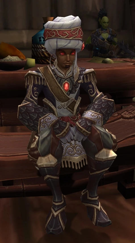 Wrathion, the Black Prince, relaxing at a tavern in the Mists of Pandaria